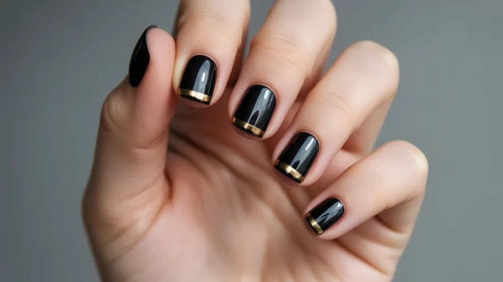 black and gold minimalist nails add a ti idWocxRbSK22po0ODAewcQ scOc9BzbSuyT3MxpfehDvA