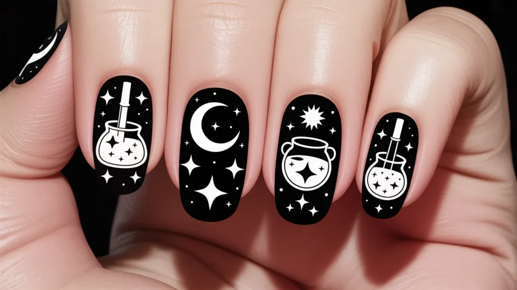 dark witchy symbols nails stars moons an NvACicp6SWiA4mibJaLRDQ a22 ys50SESOTlbdrYJyUw