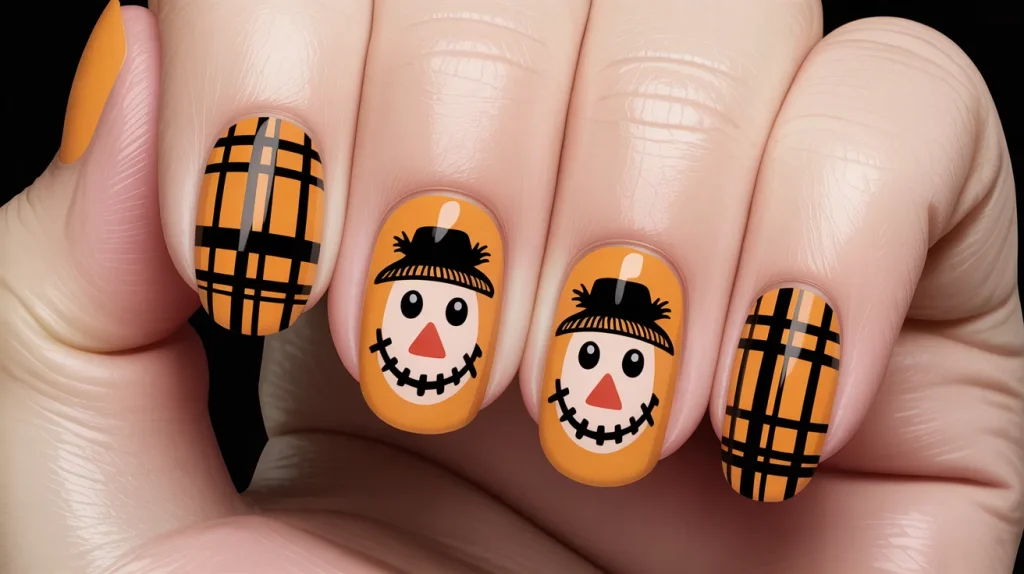 scarecrow vibes nails orange plaid patte NxhJhuyZTHyD6Gb2Odkc9g SSy G1KzRWmMNPt2xqf Dw