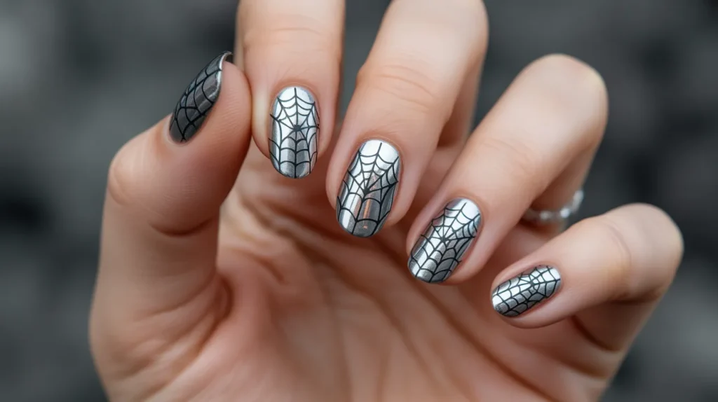 spider web chrome nails silver chrome na Q7Om8da3Rsybtaqo36yQrw nVt36cY RAGCPc2 B6EXsA