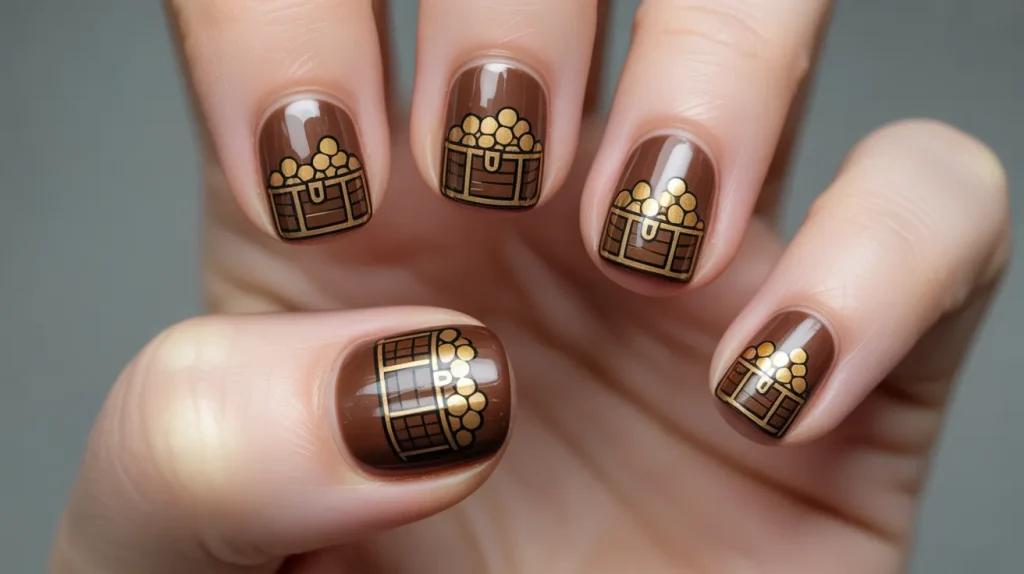 treasure chest nails brown and gold nail BCjR4BnfRyuf84gKB3RkqA IlMkJy1mQhS3w0HbUzaN0g